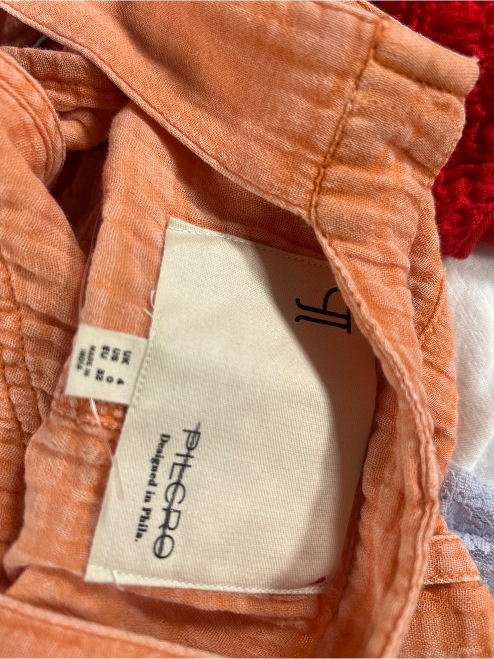 Nwot Pilcro Peach-Orange Short Overalls - Picture 2 of 8